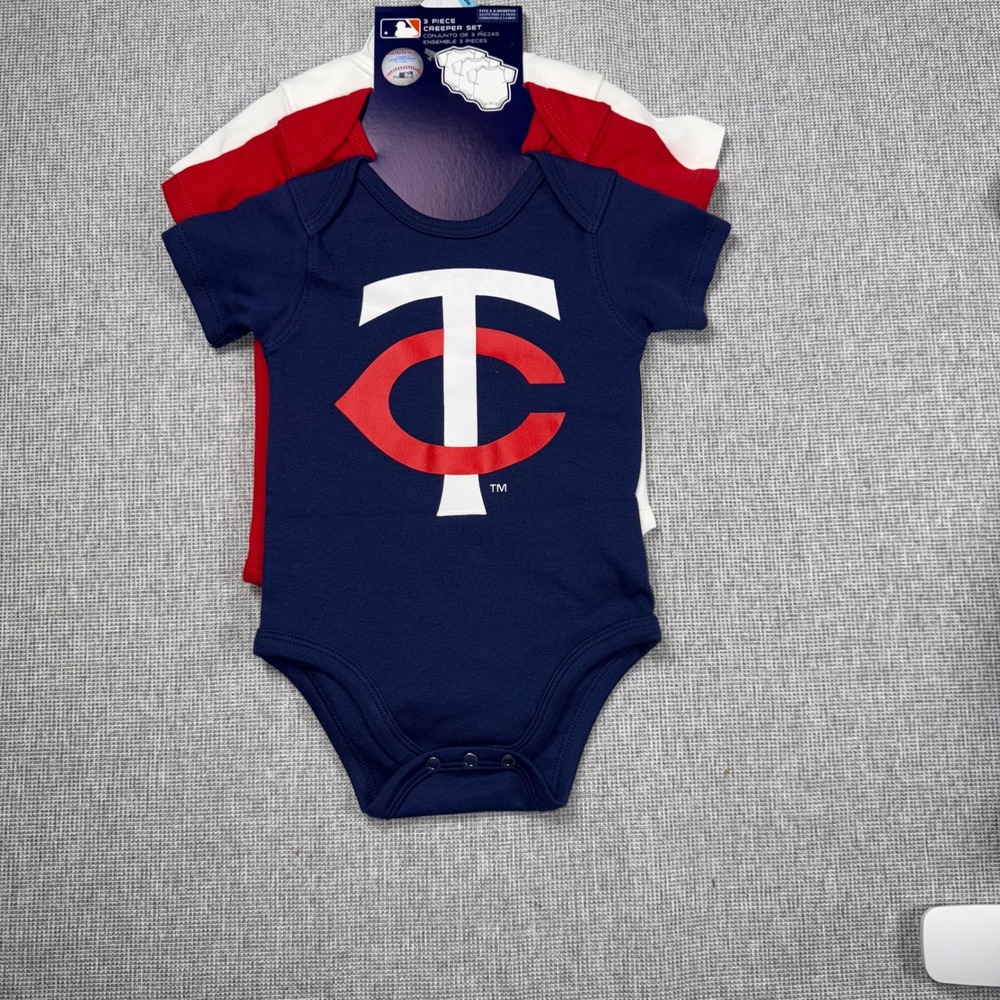 MLB Minnesota Twins Infant 3 Piece Set Navy Red White 6-9 Months NEW